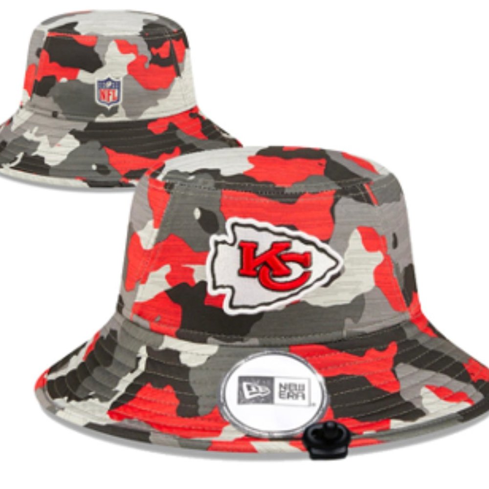 Kansas City Chiefs Red Camo Bucket Hat Fishing Hat Adult Size Large/X-Large